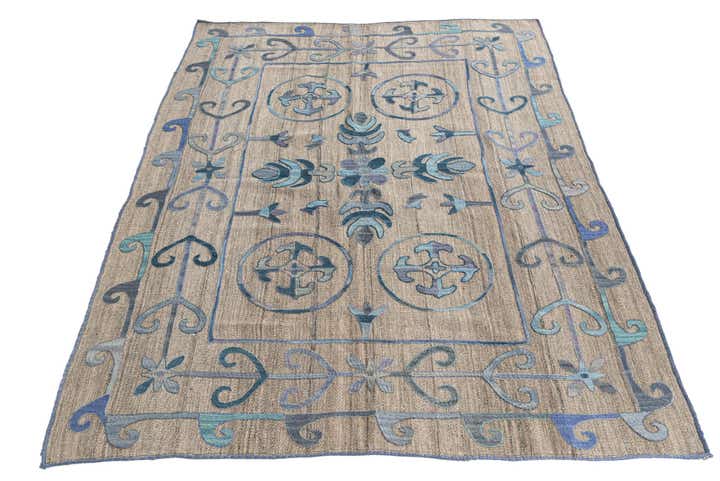 5' x 6' 2 Hand Woven Kilim Suzani Wool Rug