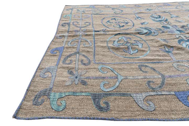 5' x 6' 2 Hand Woven Kilim Suzani Wool Rug