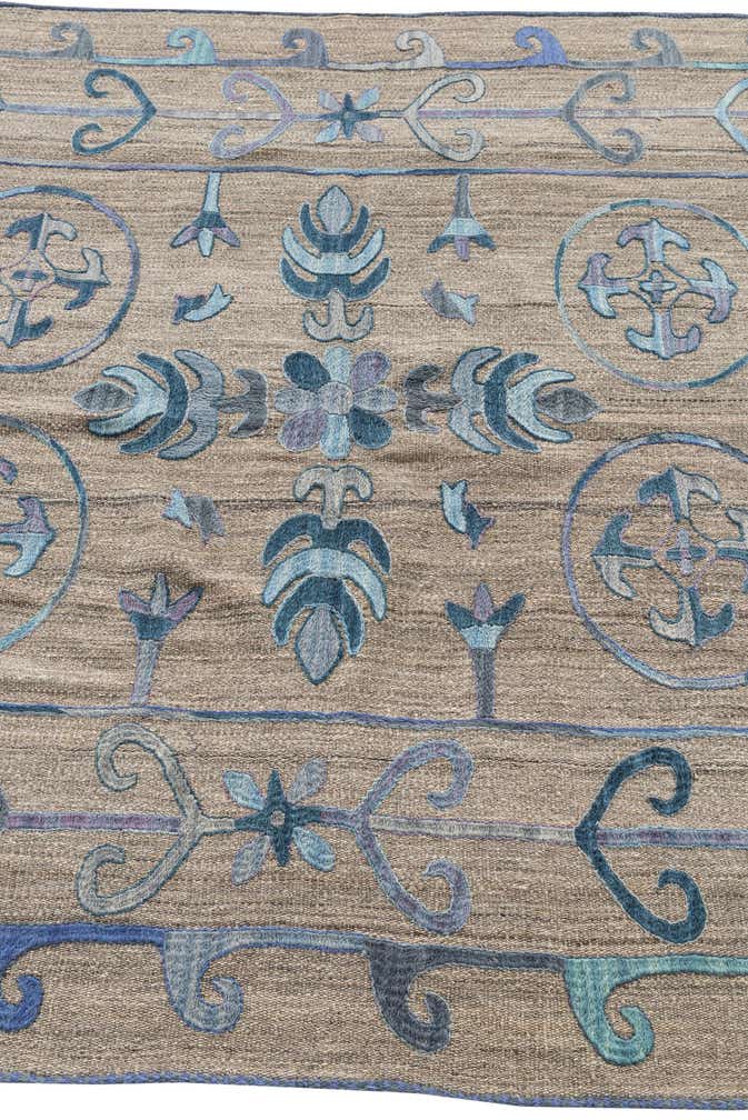5' x 6' 2 Hand Woven Kilim Suzani Wool Rug