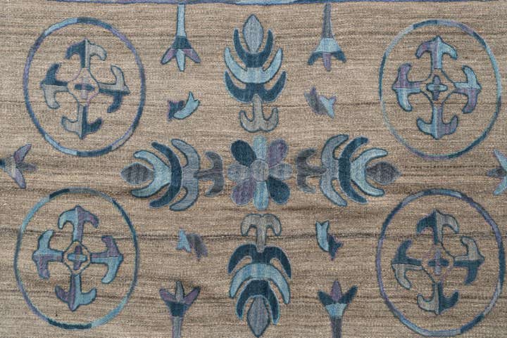 5' x 6' 2 Hand Woven Kilim Suzani Wool Rug