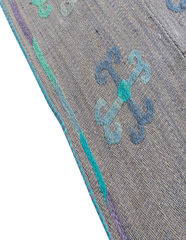 Detail image of 4' 3 x 5' 5 Hand Woven Kilim Suzani Wool Rug
