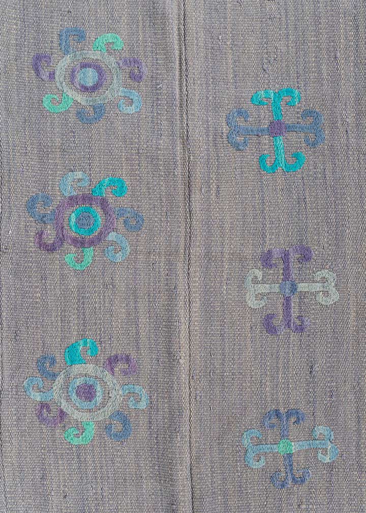 4' 3 x 5' 5 Hand Woven Kilim Suzani Wool Rug