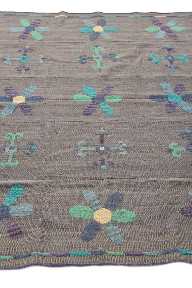 5' 1 x 6' Hand Woven Kilim Suzani Wool Rug
