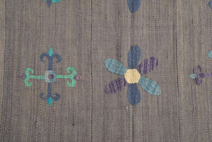 5' 1 x 6' Hand Woven Kilim Suzani Wool Rug