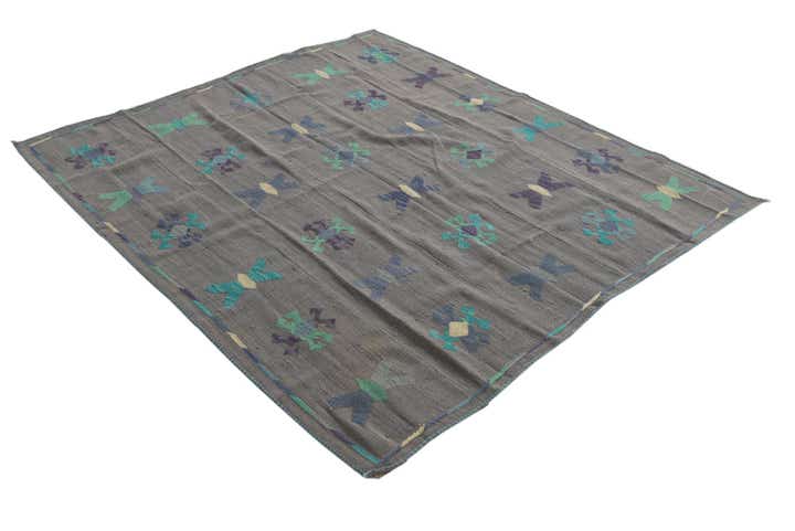 5' 3 x 6' Hand Woven Kilim Suzani Wool Rug