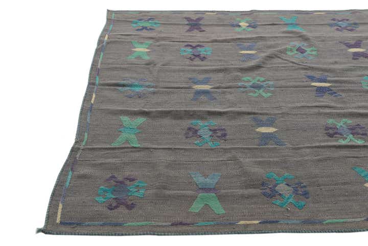 5' 3 x 6' Hand Woven Kilim Suzani Wool Rug