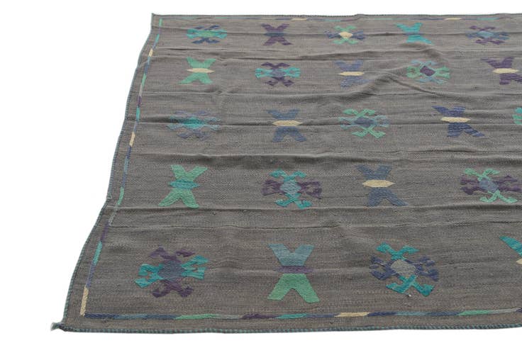 Detail image of 5' 3 x 6' Hand Woven Kilim Suzani Wool Rug