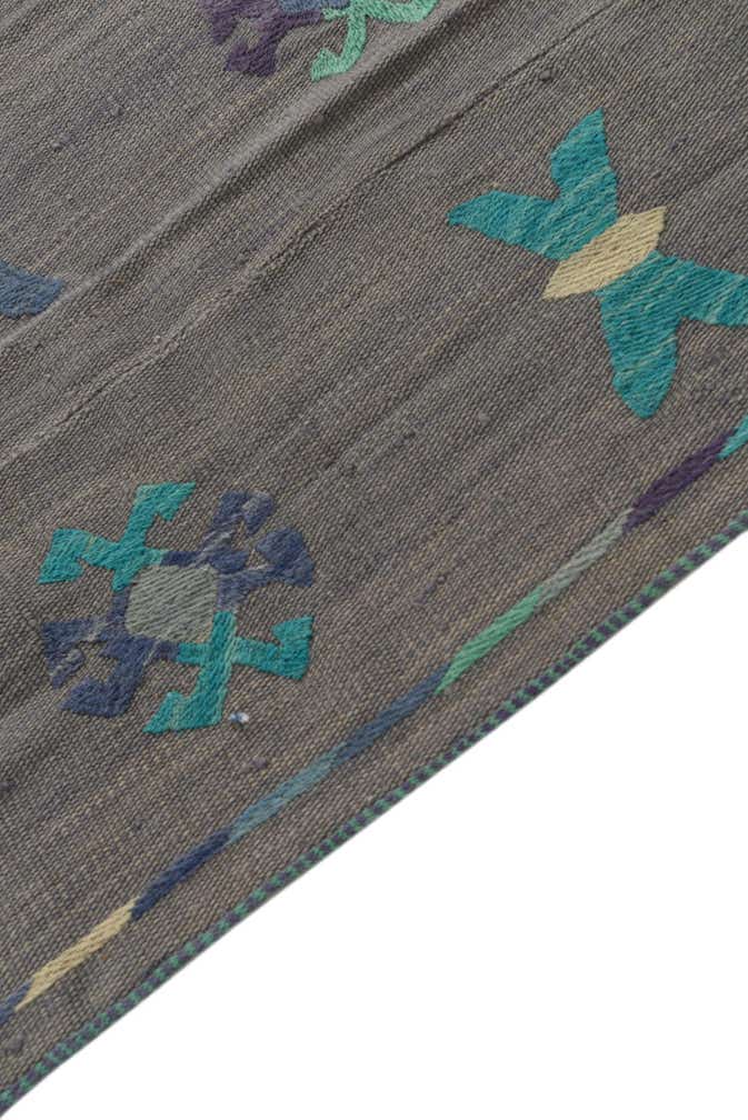 5' 3 x 6' Hand Woven Kilim Suzani Wool Rug