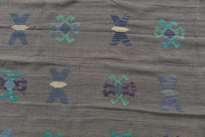 5' 3 x 6' Hand Woven Kilim Suzani Wool Rug