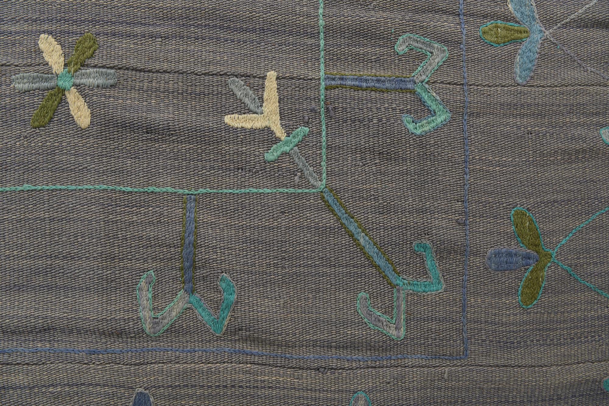 5' 7 x 7' 7 Hand Woven Kilim Suzani Wool Rug