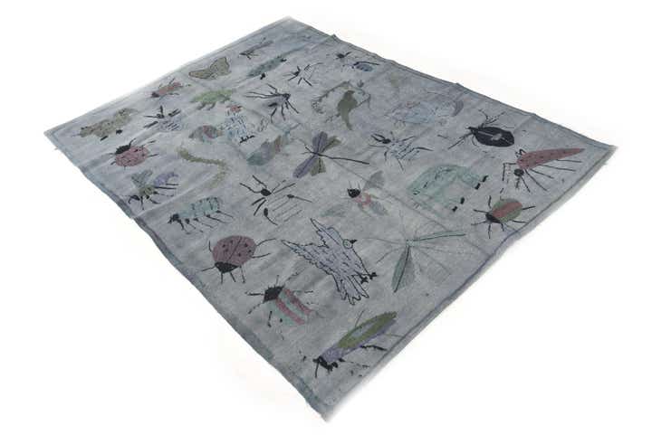 4' 8 x 6' 3 Hand Woven Kilim Suzani Wool Rug
