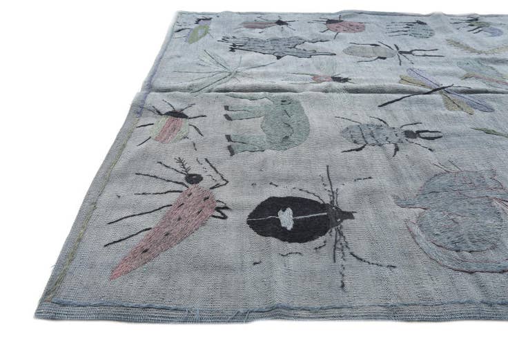 Detail image of 4' 8 x 6' 3 Hand Woven Kilim Suzani Wool Rug