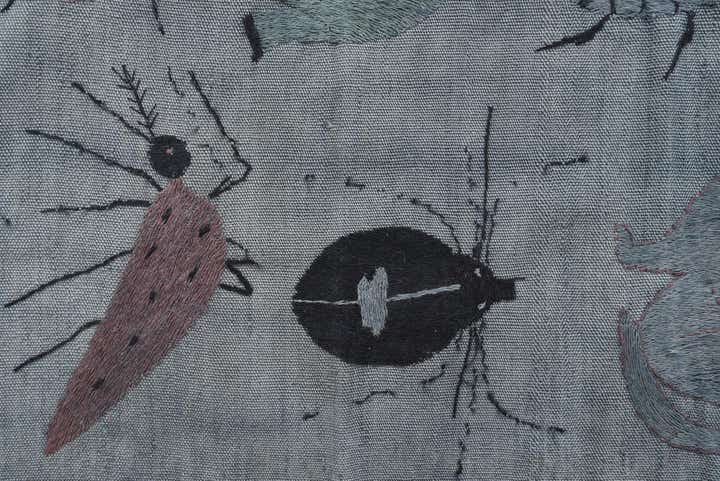 4' 8 x 6' 3 Hand Woven Kilim Suzani Wool Rug