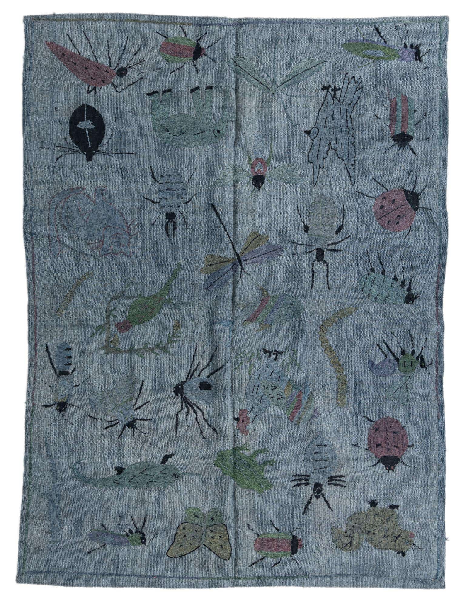 4' 8 x 6' 3 Hand Woven Kilim Suzani Wool Rug