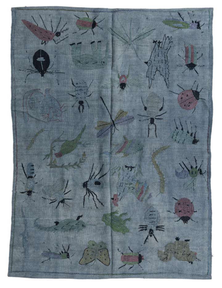 4' 8 x 6' 3 Hand Woven Kilim Suzani Wool Rug
