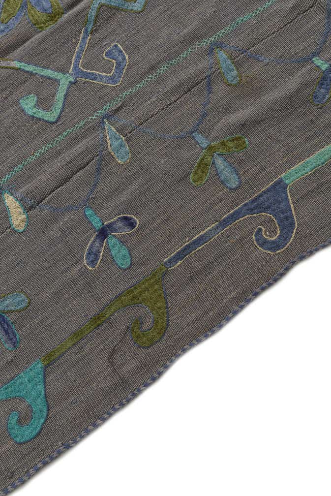 6' 9 x 9' 5 Hand Woven Kilim Suzani Wool Rug