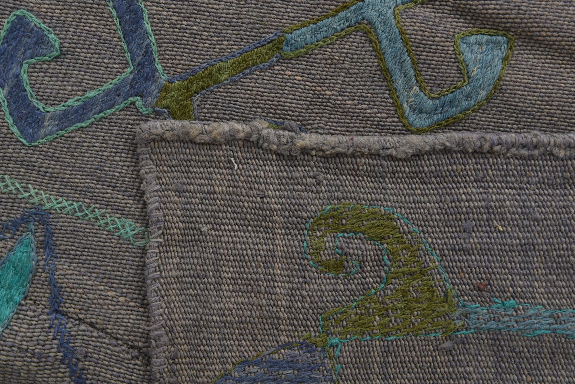 6' 9 x 9' 5 Hand Woven Kilim Suzani Wool Rug