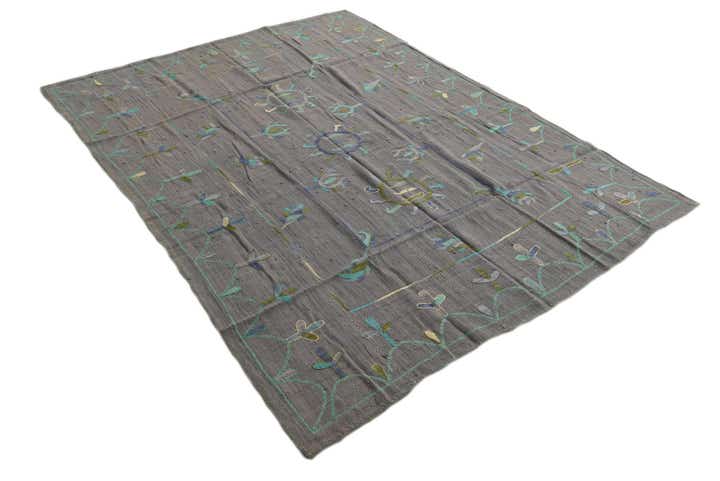 5' 8 x 7' 7 Hand Woven Kilim Suzani Wool Rug