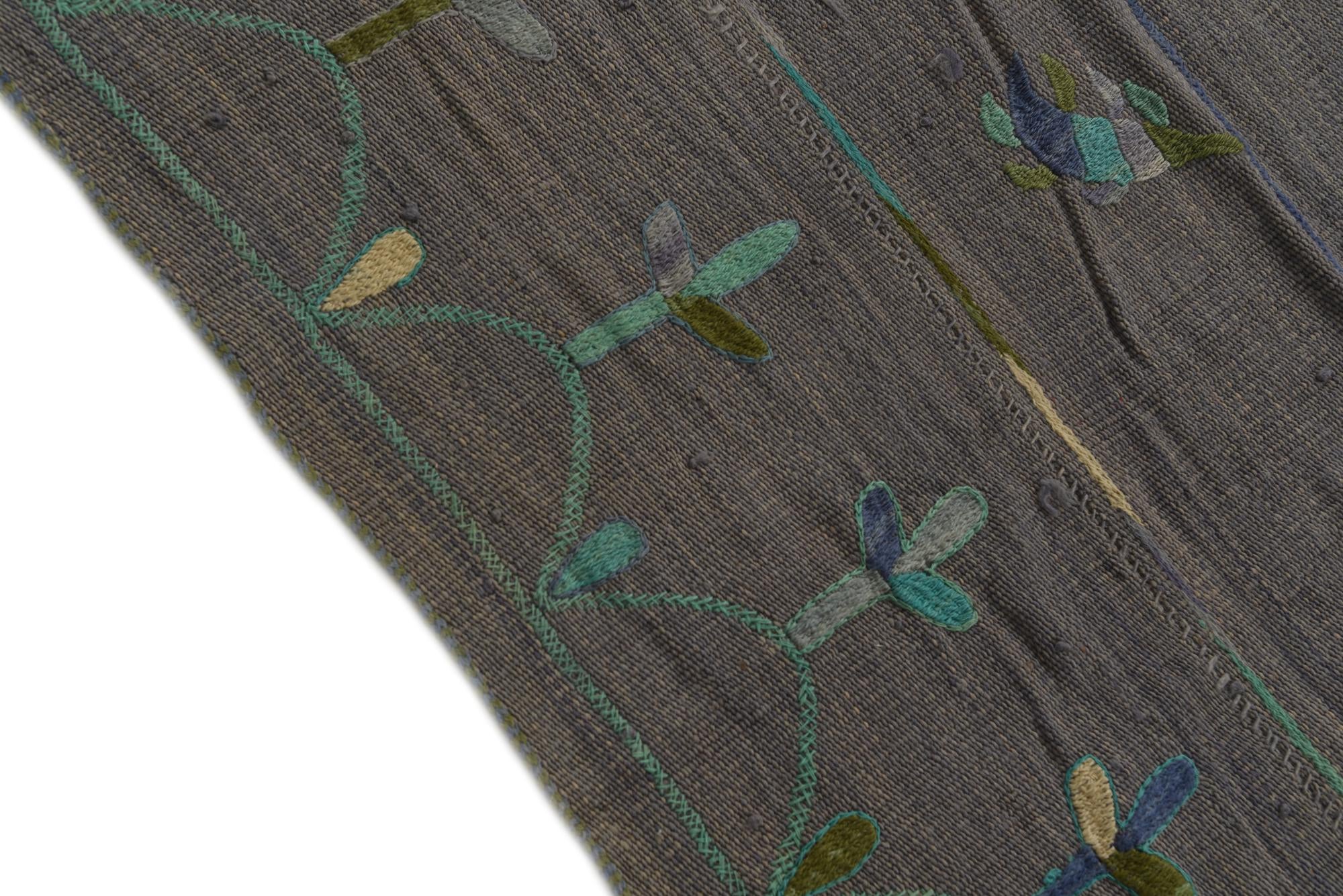 5' 8 x 7' 7 Hand Woven Kilim Suzani Wool Rug
