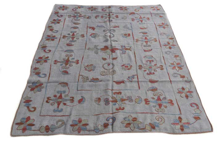 155cm x 200cm Handgewebt Kilim Suzani Wolle Teppich