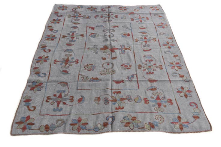 Detailansicht von 155cm x 200cm Handgewebt Kilim Suzani Wolle Teppich