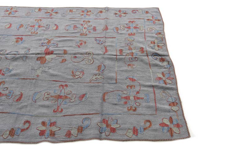 Detailansicht von 155cm x 200cm Handgewebt Kilim Suzani Wolle Teppich
