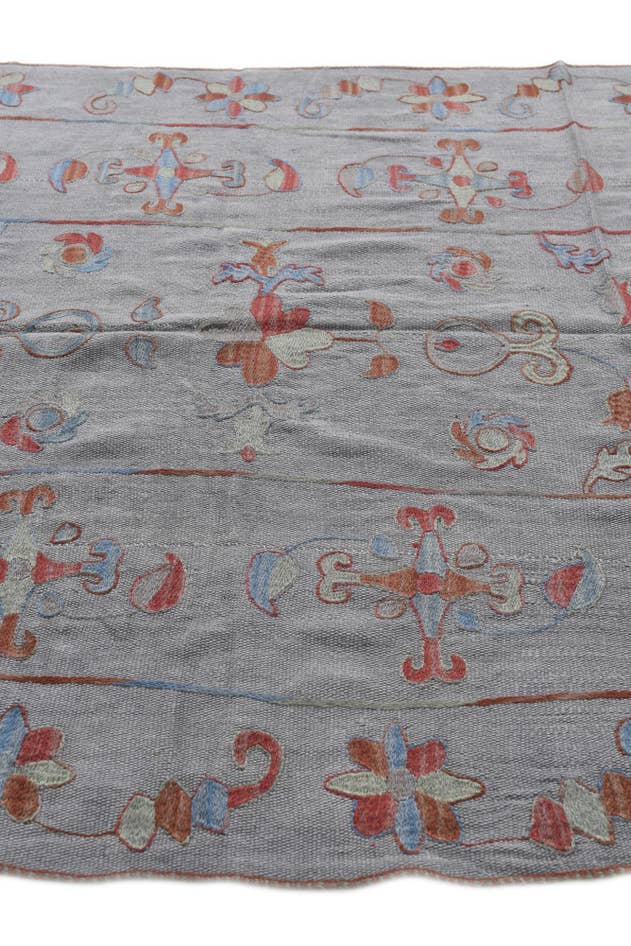 Detailansicht von 155cm x 200cm Handgewebt Kilim Suzani Wolle Teppich