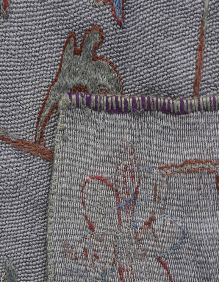 Detail image of 5' 1 x 6' 6  Hand Woven Kilim Suzani Wool Rug