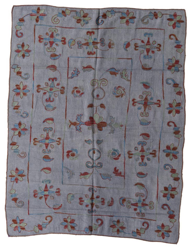 Detailansicht von 155cm x 200cm Handgewebt Kilim Suzani Wolle Teppich