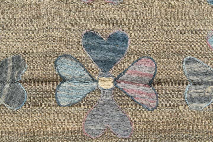 4' 8 x 7' 2 Hand Woven Kilim Suzani Wool Rug