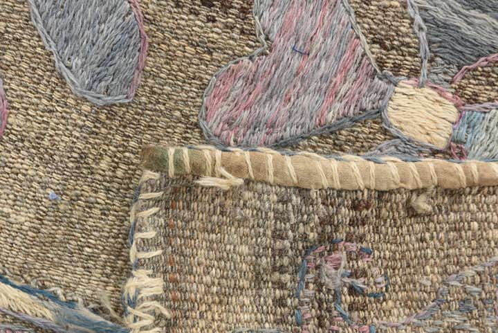 4' 8 x 7' 2 Hand Woven Kilim Suzani Wool Rug