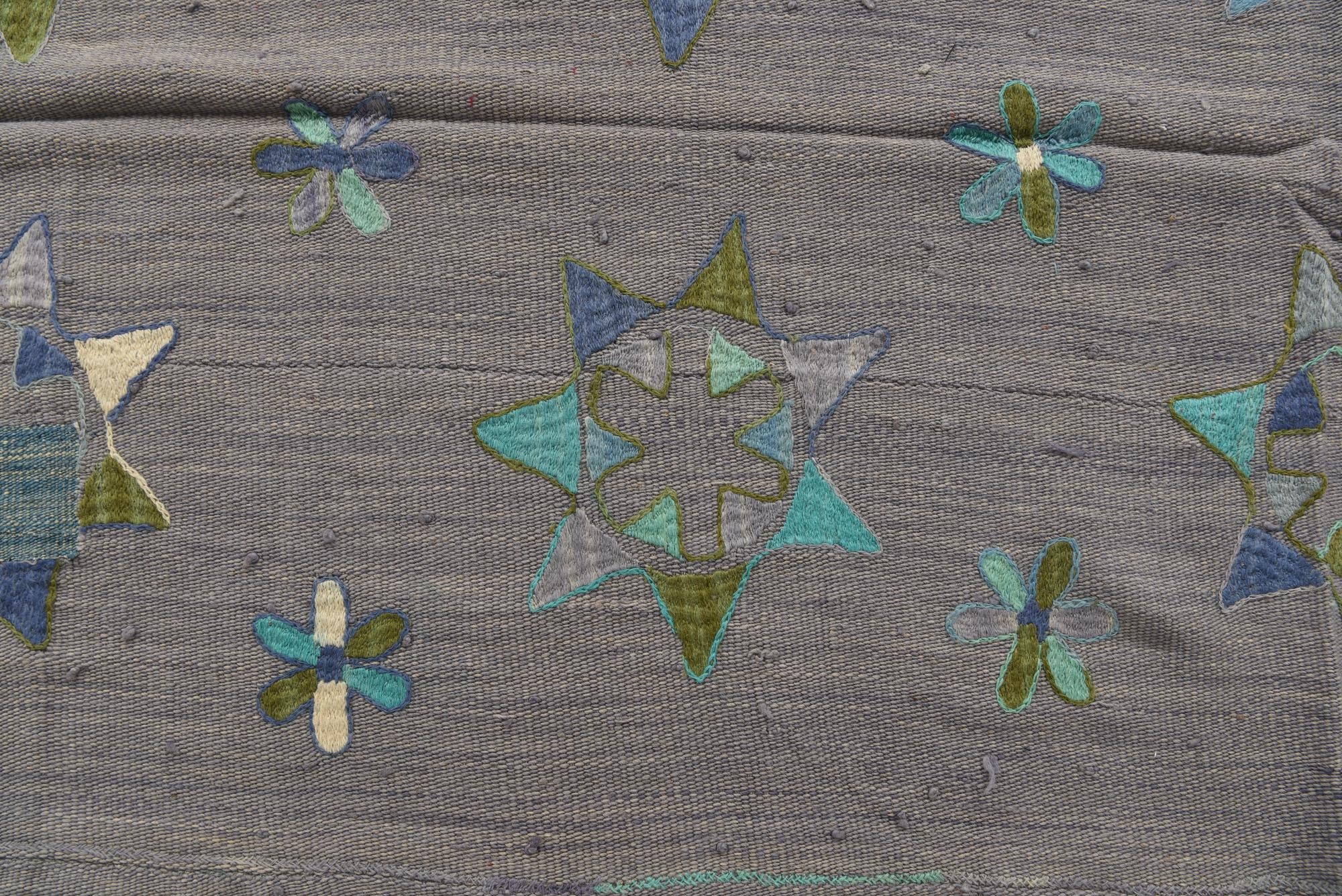 5' 5 x 7' 7 Hand Woven Kilim Suzani Wool Rug