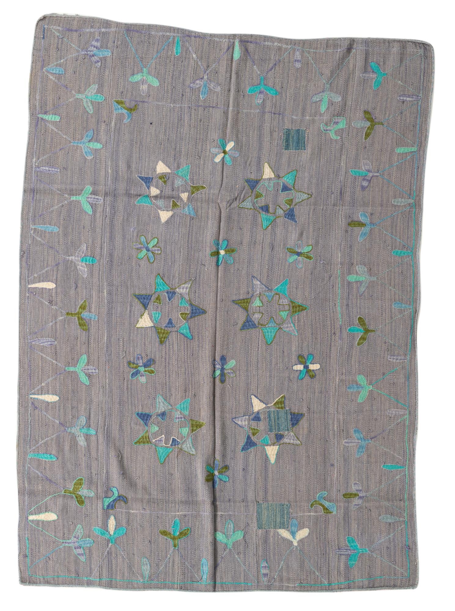 5' 5 x 7' 7 Hand Woven Kilim Suzani Wool Rug