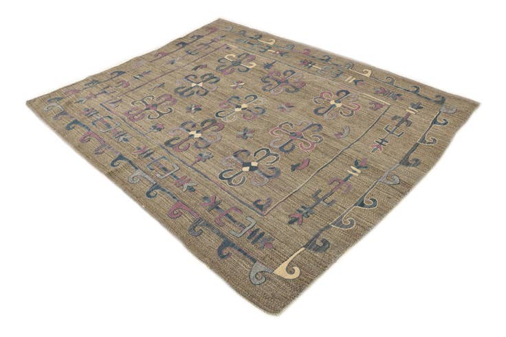 Detail image of 5' 10 x 7' 2 Hand Woven Kilim Suzani Wool Rug