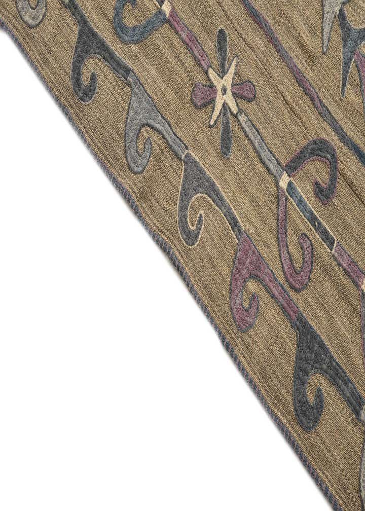 5' 7 x 7' 2 Hand Woven Kilim Suzani Wool Rug