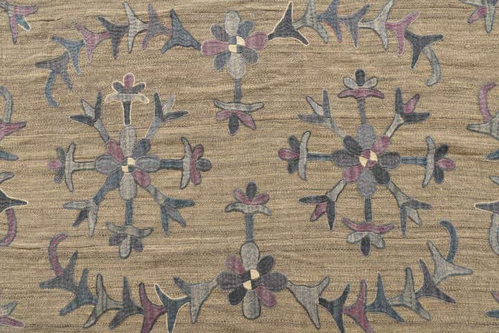 5' 7 x 7' 2 Hand Woven Kilim Suzani Wool Rug