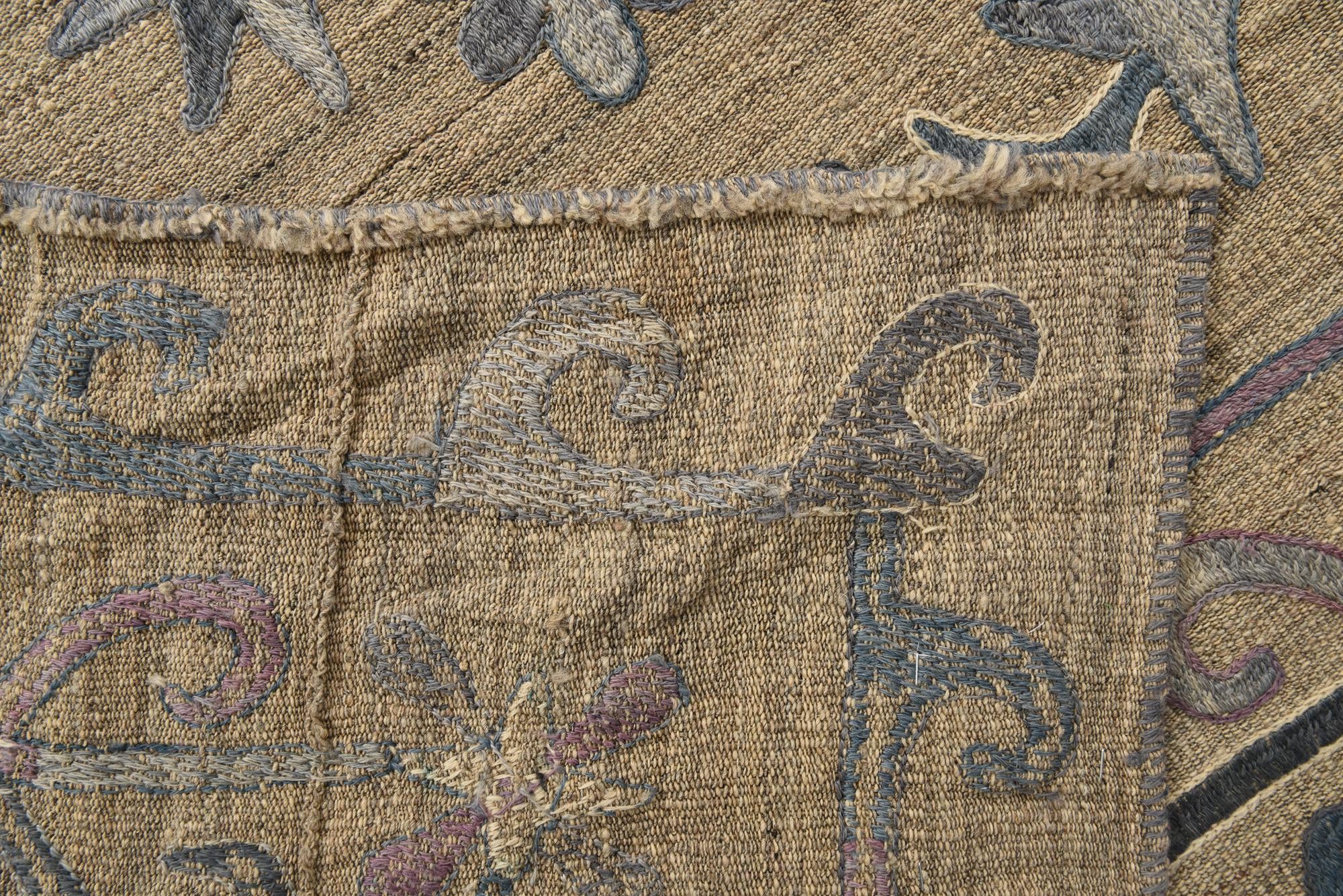 5' 7 x 7' 2 Hand Woven Kilim Suzani Wool Rug