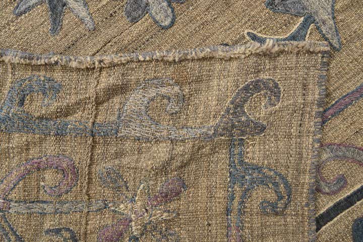 5' 7 x 7' 2 Hand Woven Kilim Suzani Wool Rug