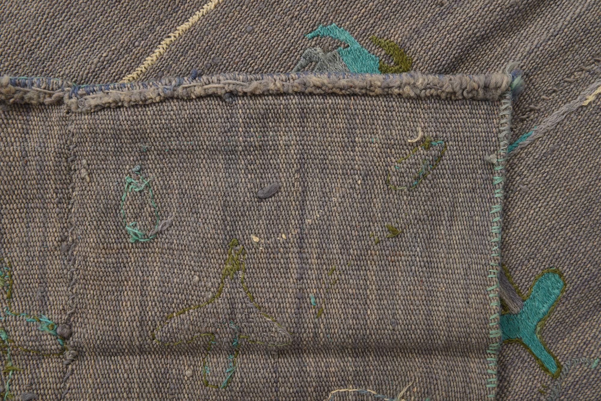 5' 9 x 6' 2 Hand Woven Kilim Suzani Wool Rug