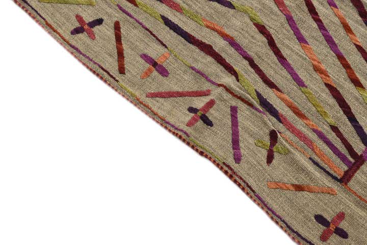 3' 10 x 5' 7 Hand Woven Kilim Suzani Wool Rug