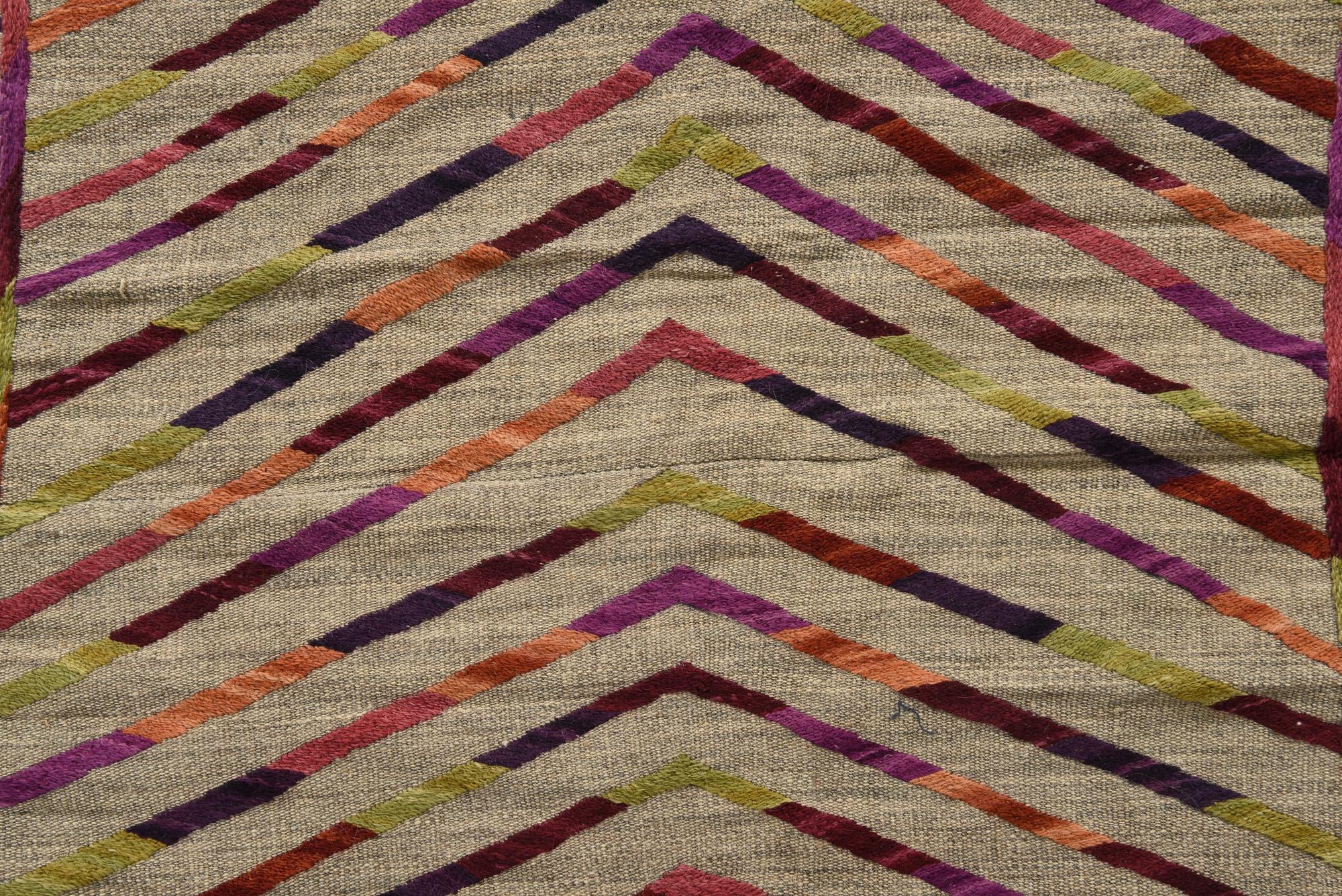 3' 10 x 5' 7 Hand Woven Kilim Suzani Wool Rug
