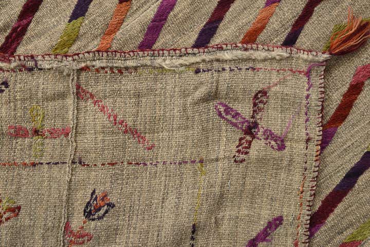 3' 10 x 5' 7 Hand Woven Kilim Suzani Wool Rug