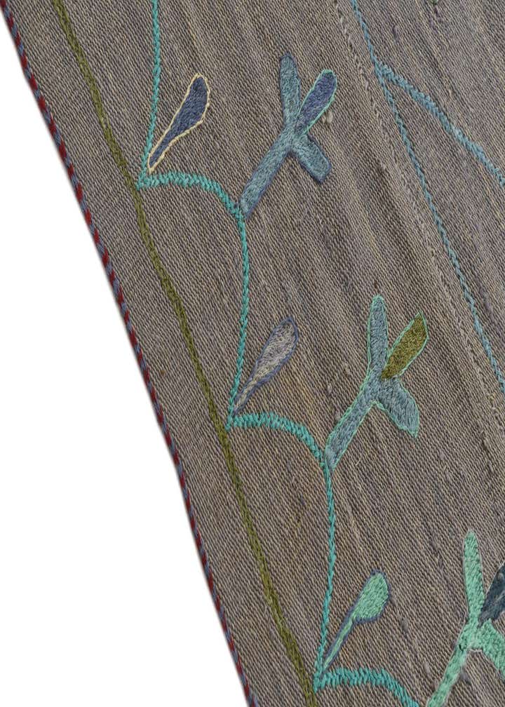 4' 7 x 6' 9 Hand Woven Kilim Suzani Wool Rug