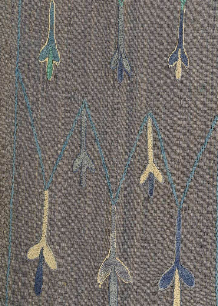 4' 7 x 6' 9 Hand Woven Kilim Suzani Wool Rug
