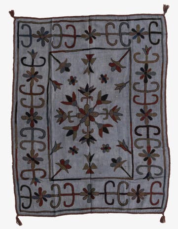 4' 4 x 5' 7 Hand Woven Kilim Suzani Wool Rug