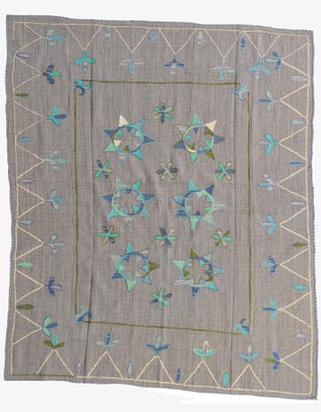 5' 9 x 7' Hand Woven Kilim Suzani Wool Rug