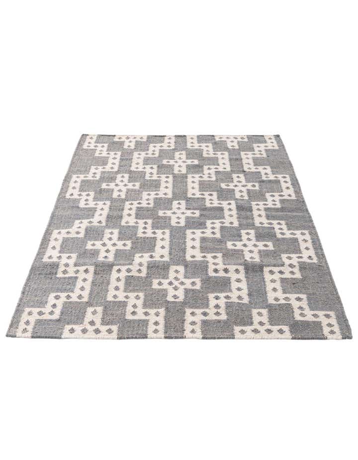 4' 2 x 6' 1 Hand Woven Kilim Wool Rug
