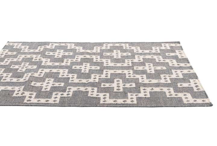 4' 2 x 6' 1 Hand Woven Kilim Wool Rug