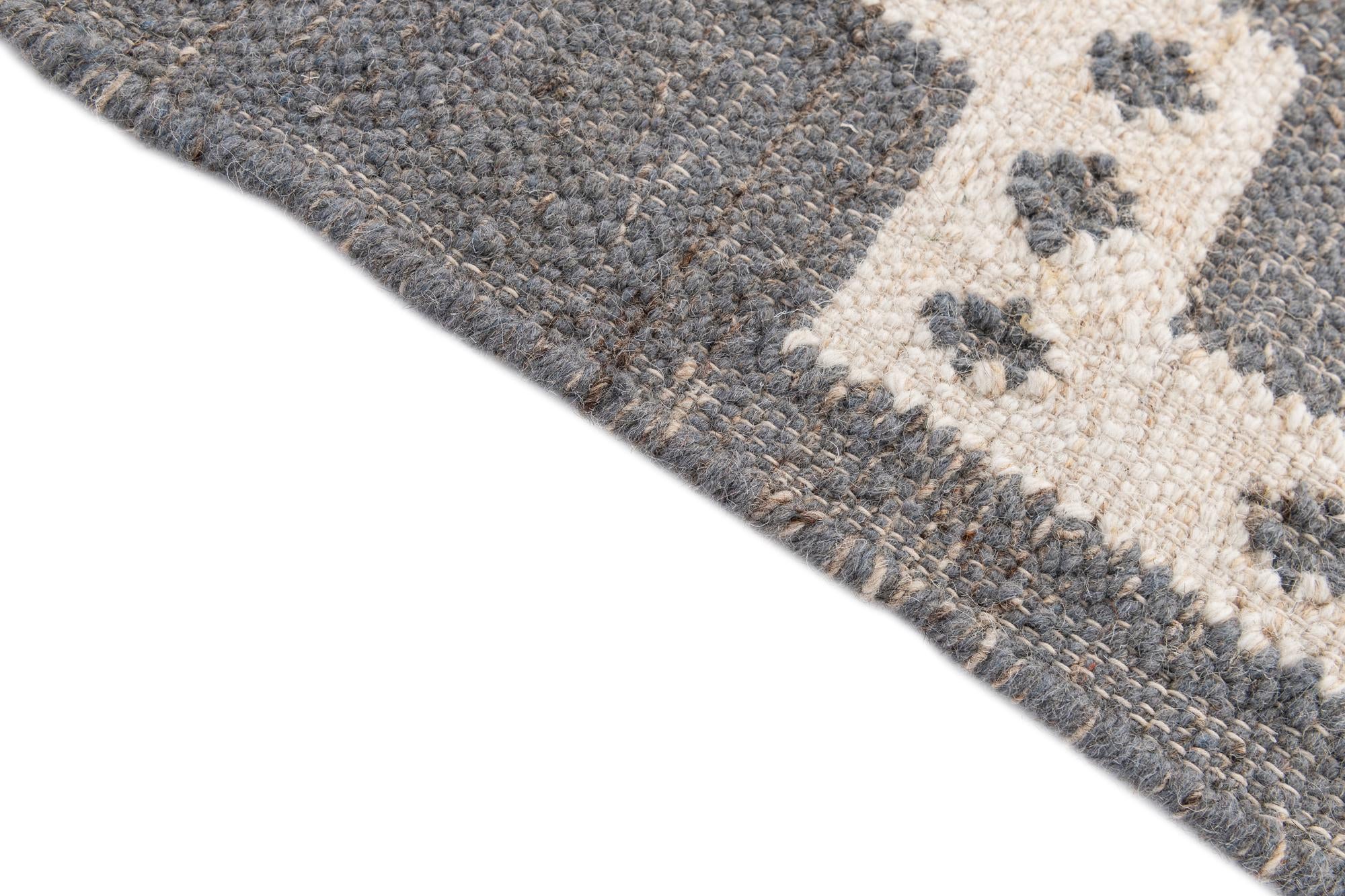 4' 2 x 6' 1 Hand Woven Kilim Wool Rug