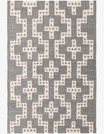4' 2 x 6' 1 Hand Woven Kilim Wool Rug